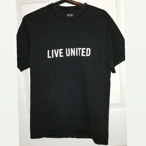 Black T-shirt 100% cotton.
